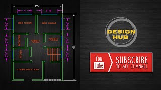 How to Draw House Plan In AutoCad  5 Marla House Plan  5 Marla Ghar Ka Naqsha 25 X 48 [upl. by Rollin]