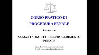 6 ALTRI SOGGETTI DEL PROCEDIMENTO PENALE [upl. by Durrej]