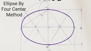 Ellipse By Four Center MethodEngineering Drawing [upl. by Salot838]