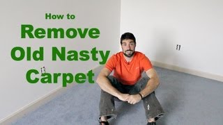 How to Remove Old Nasty Carpet DIY [upl. by Adnwahsal]