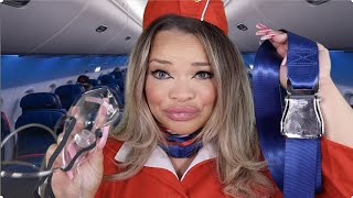 ASMR Toxic Flight Attendant YOURE IN COACH [upl. by Enelez]