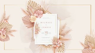 Wedding Invitation Design  motion graphic  Animated Wedding video [upl. by Tadashi373]