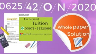 062542ON2020 Solution IGCSE Physics paper 42 OctNov 2020 [upl. by Alvina749]