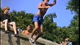 Teenagers jumping off Devils Bridge at Kirkby Lonsdale  tombstoning [upl. by Ydoj997]