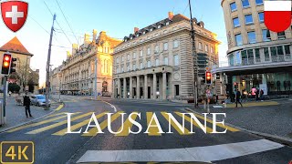 Driving Lausanne Switzerland 🇨🇭  4K Evening City Drive [upl. by Atiseret]