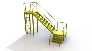 「DESIGN 121」How to draw stair  Solidworks tutorial [upl. by Enialem338]