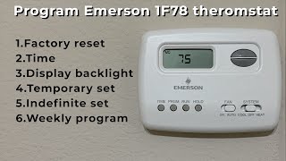 How to Program Emerson 1F78 White Rogers Thermostats [upl. by Vasiliki378]