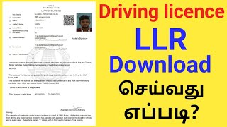 How To Download Learner Licence Online In Tamil  LLR Download Online Tamilnadu  Print LLR Online [upl. by Macilroy]