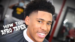 BARBER TUTORIAL AFRO TAPER  EASY FOR BEGINNERS [upl. by Dniren]