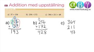 A 21 Addition med uppställning [upl. by Idur987]