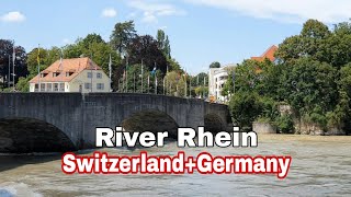 Water capacity rises in the Rhein River between Switzerland and GermanyRheinfelden Switzerland [upl. by Meyers]