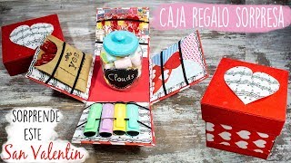 Cartonaje caja regalo sorpresa DIY San Valentín [upl. by Nahoj779]