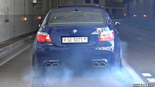 BMW M5 E60 with Eisenmann Race Exhaust INSANE Launches amp Burnouts [upl. by Delila]