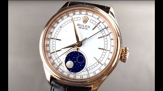 Rolex Cellini Moon Phase Red Gold 505350002 Rolex Watch Review [upl. by Dyanne]