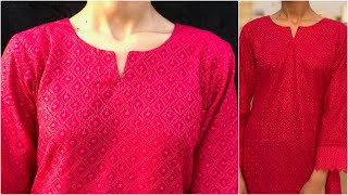 Beautiful Neck Design Cutting and Stitching  Kurti Front Neck Design  Creative Piping Neck Design [upl. by Yhtomit741]