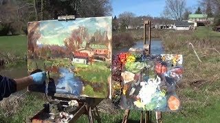 Kyle Buckland Plein Air Oil Painting Demonstration demo Beginner Art Lesson 3 [upl. by Brok]