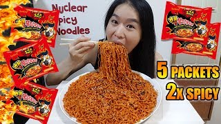 NUCLEAR FIRE NOODLES CHALLENGE • Mukbang • Eating Show [upl. by Rednasyl]