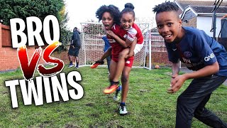 BRO vs TWIN SISTERS IMPOSSIBLE GARDEN FOOTBALL CHALLENGE Part 2 [upl. by Aisenet]