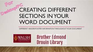 Creating different sections in your word document [upl. by Seugram615]