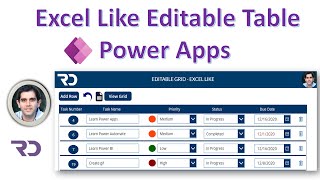 Power Apps Editable TableGallery like Excel Tutorial [upl. by Whang38]