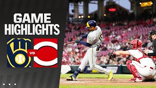 Brewers vs Reds Game Highlights 4924  MLB Highlights [upl. by Ahseret]