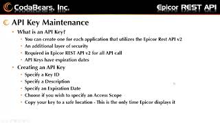 Epicor REST API [upl. by Tolman]