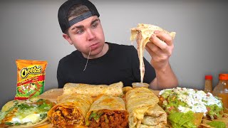 Cheesy Mexican Food Mukbang Round 2 Burritos Loaded Tostada Fish Taco [upl. by Eisnyl]