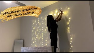 Decorating Room With Fairy Lights DIY Simply Monet [upl. by Inalel]