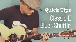 59 Second Guitar Lesson Classic E Blues Shuffle 001 [upl. by Ahsinelg]