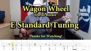 Wagon Wheel  Darius Rucker Bass Cover with Tabs [upl. by Ahsiena]