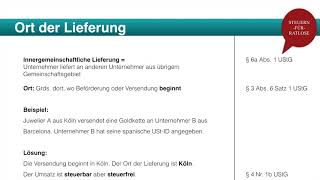 Umsatzsteuer Ort der Lieferung  Steuern für Ratlose [upl. by Mita]