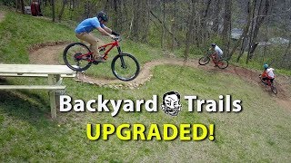 Backyard MTB Trails with quotSicknic Tablequot  Berm Creek Upgrades [upl. by Fania454]