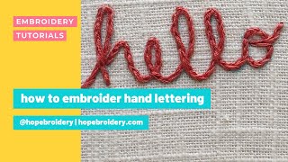 How to turn hand lettering into hand embroidery [upl. by Cesare]