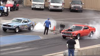 1969 Mustang vs 1967 Mustang Drag Race [upl. by Ayarahs]