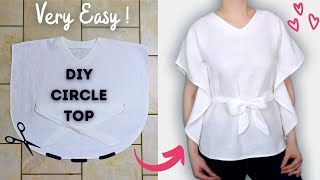 EASIEST TOP to make  just 2 measurements Trendy cutting and stitching tutorial 2021 [upl. by Sedda]