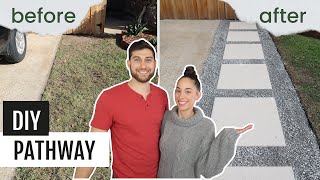 DIY Pathway with Drainage  Walkway with Pavers [upl. by Anelej]