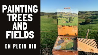 Painting TREES AND FIELDS en plein air [upl. by Lait]