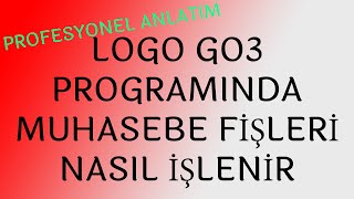 LOGO GO3 PROGRAMINDA MUHASEBE FİŞLERİ NASIL İŞLENİR [upl. by Alfonso]