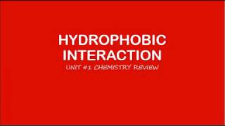 AP Biology Hydrophobic Interaction [upl. by Hajile717]