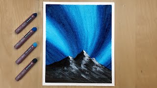 Northern Lights  Easy Oil Pastel Drawing for Beginners Step By Step [upl. by Ayortal]