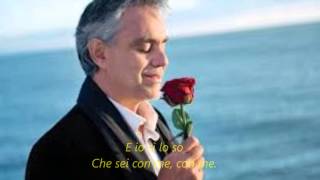 Con Te Partirò  Andrea Bocelli  Lyrics [upl. by Nawd]