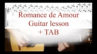 Romance de Amour Guitar lesson  tab [upl. by Ahpla]