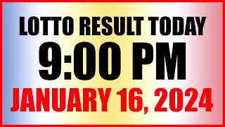 Lotto Result Today 9pm Draw January 16 2024 Swertres Ez2 Pcso [upl. by Atterol]