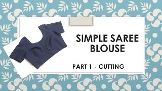 How to make a simple Saree Blouse  Marking and Cutting [upl. by Okechuku]