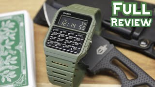 Green Casio Calculator Watch CA53WF3B quotData Bankquot  Full Review [upl. by Siugram]