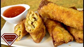 CRISPY CHICKEN AND VEGETABLE EGG ROLLS  Cooking With Carolyn [upl. by Eberta37]