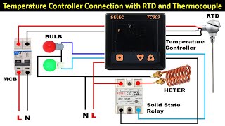 Temperature Controller Connection with RTD thermocouple and Solid State Relay Electrical Technician [upl. by Eybba400]