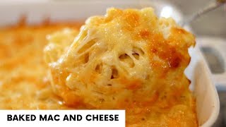 CHEESY BAKED MAC AND CHEESE  Thanksgiving Sides  Macaroni Pie [upl. by Martres234]