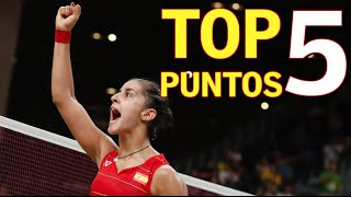 Los 5 mejores puntos de la carrera de Carolina Marín  Diario AS [upl. by Elladine948]