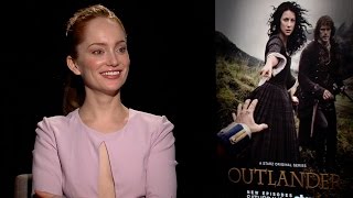 OUTLANDER Lotte Verbeek Talks Geillis’ Big Reveal and Naming Costumes [upl. by Irahs]